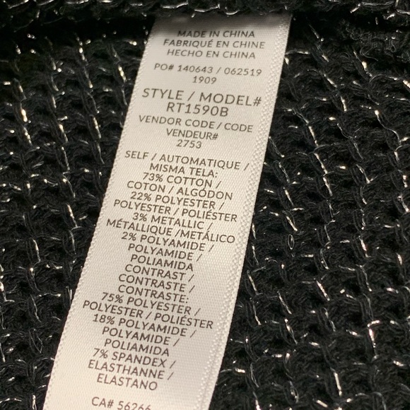 New! Splendid Collection contrast trim metallic knit scoop neck sweater, XS - Picture 8 of 8